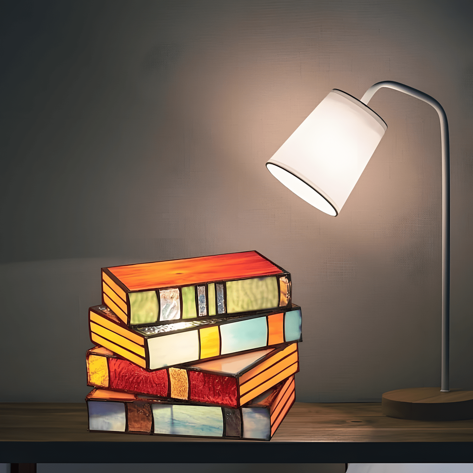 Stacked Book Lamp